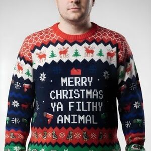 NWOT Home Alone Ugly Christmas Sweater "Merry Christmas Ya Filthy Animal!" - XL